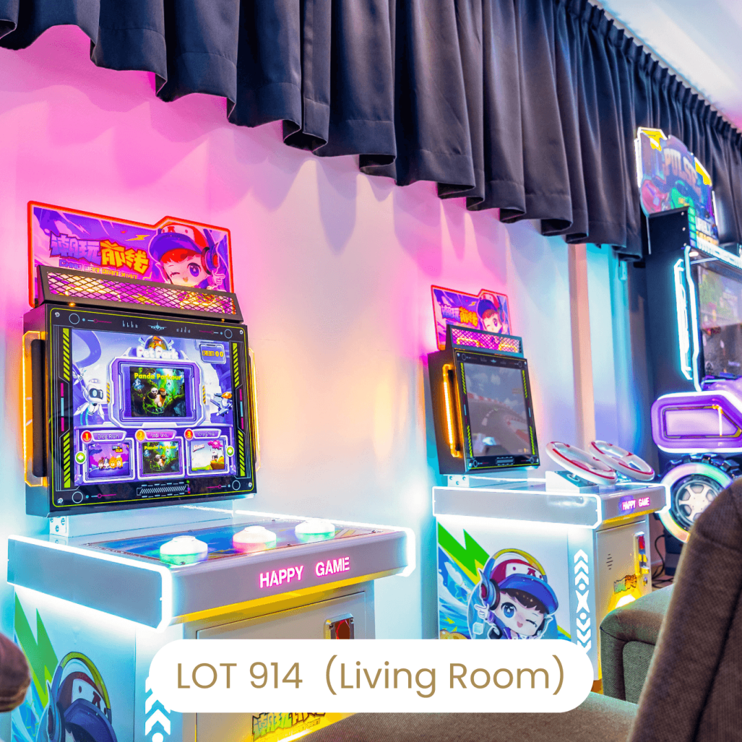Double racing arcade game machines for entertainment at Le's Homestay Lot 914