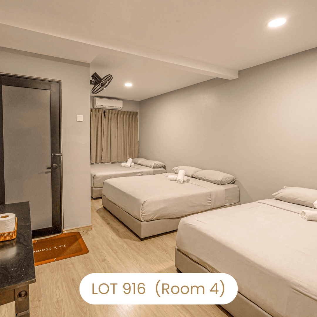 Spacious bedroom interior view showing entrance and vanity area at Le's Homestay Lot 916 A'Famosa
